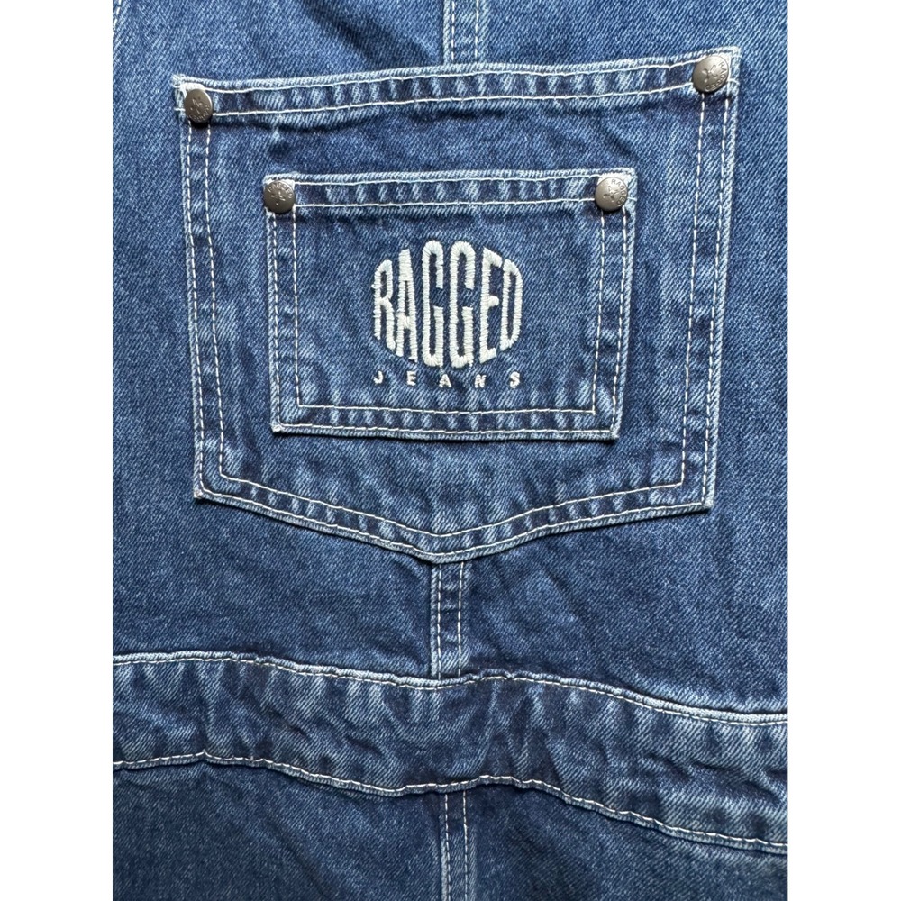 The Ragged Priest Indigo Release Denim Dungarees Shorts Overalls Size 26 - Picture 4 of 8